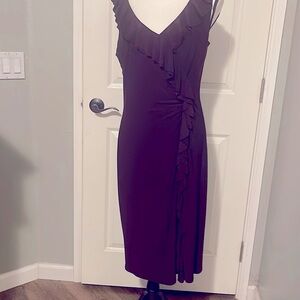 This Ralph Lauren dress is a beautiful fit and the color is a deep burgundy.